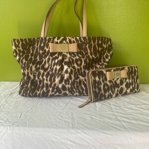 Kate Spade Brown and Tan Leopard Print Tote